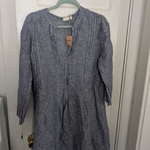 NEW CP Shades Regina  Chambray Linen Dress